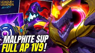 MALPHITE SUP FULL AP 1V9  WILD RIFT [upl. by Mirna]