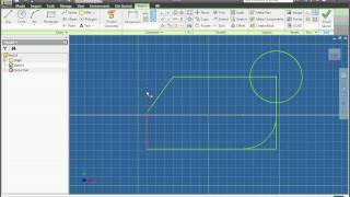 Autodesk Inventor 2010 Lesson 3 Complex shapes and trim tool in ipt part file sketch [upl. by Nrubloc]