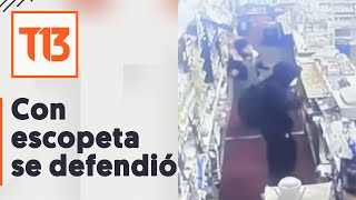 Comerciante frustró asalto y disparó a delincuentes con escopeta en Temuco [upl. by Asirret107]