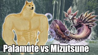 Palamute only vs Mizutsune  MHRise demo [upl. by Annailuj]