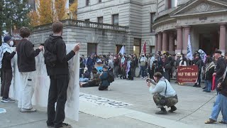 Protesters gather at Portland City Hall days after presidential election [upl. by Krell]