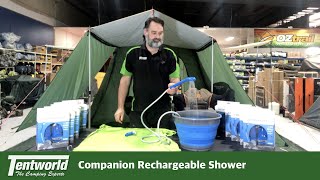 Companion rechargeable shower  demonstration and inclusions [upl. by Ainattirb]