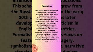 What is formalism in literature ugcnet ugcnetexam literary facts ugcnetset [upl. by Klinges]