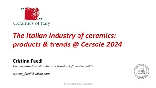 The Italian Industry of ceramics products amp trends Cersaie 2024 ENGLISH [upl. by Oremodlab]