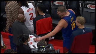 Nikola Jokic grabs a Raptors Team Towel 🤣 [upl. by Aldas468]