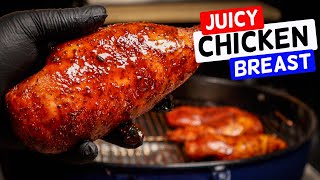 Juicy grilled chicken breast on a Weber kettle [upl. by Llertnov731]