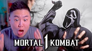 GHOSTFACE GAMEPLAY MORTAL KOMBAT 1  Khaos Reigns  Official Launch Trailer REACTION [upl. by Lang]