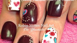 Easy Valentine Nails  Cute n Easy Country DIY Nail Art Nail Design [upl. by Annawahs]