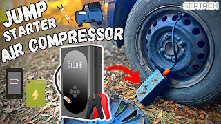 Jump Starter with Air Compressor Battery Pack  Review [upl. by Ennylyak]