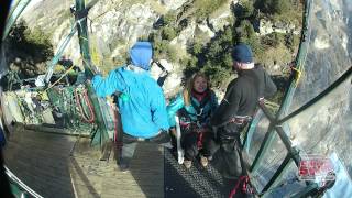 Doing the Shotover Canyon Swing at Queenstown [upl. by Pillihpnhoj]