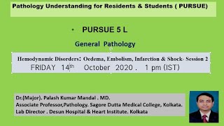 Pursue 5L Uploaded General Pathology Hemodynamic Disorders Oedema Embolism Infarction amp Shock [upl. by Iy]