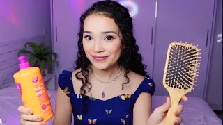 ASMR Finalizando seus cachos 👩‍🦱✨️ [upl. by Pfeifer]