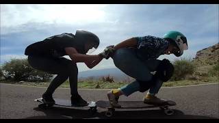 short version  downhill skateboarding couple [upl. by Rattray977]