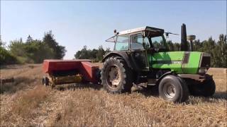 Deutz DX 90  Fiat 640s  Presning af halmballer [upl. by Anitsirt]