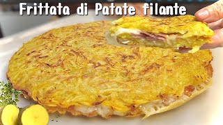 FRITTATA DI PATATE FILANTE croccante in padella 🥔 ricetta facile e veloce [upl. by Noiramaj]