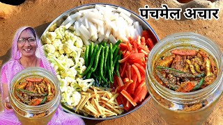 गाजर मूली गोभी अदरक हरी मिर्च का मिक्स अचार रेसिपी  Mix veg pickle  पंचमेल अचार रेसिपी [upl. by Micco]