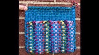 Potholder Oven Mitts Kangaroo Pouch Weaving Loom [upl. by Yrallih]