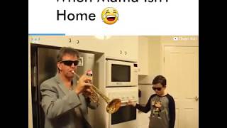 When mama isnt home  Oven kid  Father and son playing music in kitchen  Viral video [upl. by Uahc]