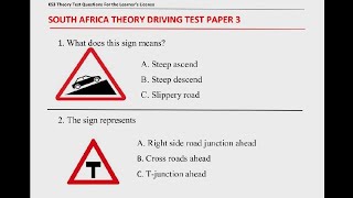 K53 Learners Test South Africa Question and Answer  Lesson 3 [upl. by Cherian]