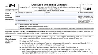 IRS Form W4 walkthrough Employees Withholding Certificate [upl. by Gratt502]