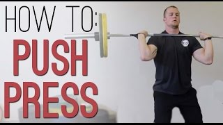 How to PUSH PRESS How to perform the Barbell Push Press  exercise demo with proper technique [upl. by Deelaw]