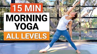 15 Min Morning Yoga  Full Body Yoga Flow For All Levels [upl. by Winston660]