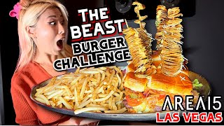 THE BEAST BURGER CHALLENGE at Area 15 in Las Vegas NV RainaisCrazy [upl. by Cristiona]