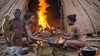 Eating MONKEYS with the Hadzabe Tribe  hadza land [upl. by Disharoon]