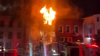 FDNY  Early Arrival  Audio  Brooklyn 4th Alarm Box 1676  Heavy Fire in 5 Buildings  82624 [upl. by Nywled]