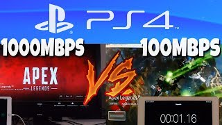 Downloading Apex Legends on PS4 1000Mbps vs 100Mbps Internet [upl. by Baggott]