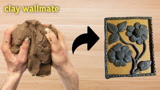 how to make a clay flower wallmate easy making clay flower Rifat Diy Crafts viralvideo clay [upl. by Clovah]