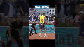 Nadal  Djokovic Crazy Point [upl. by Lennod]