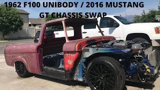 1962 FORD F100 UNIBODY  2016 MUSTANG CHASSIS SWAP  FactoryFresh [upl. by Adnuhsar]