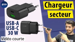 Chargeur secteur USBA et USBC 30 W avec Quick Charge et Power Delivery  Noir Revolt PEARLTVFR [upl. by Odlanir]