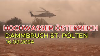 DAMMBRUCH in St Pölten  BLACK HAWK Einsatz  16092024 [upl. by Susejedairam496]