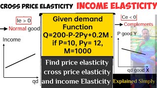 find Price elasticity cross price elasticity amp income elasticity from demand function elasticity [upl. by Nichol]