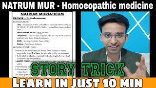 NATRUM MURIATICUM  STORY TRICK Learn in just 10 minEASIEST way to learn Homoeopathic medicine [upl. by Emmery]