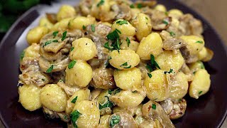 Ein einfaches und köstliches Abendessen Gnocchi mit Pilzen in Sahnesauce [upl. by Logan]