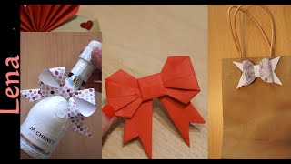 3 Arten Schleife zu basteln aus Papier um Geschenk einpacken  3x paper bow to wrap gift [upl. by Roberts]