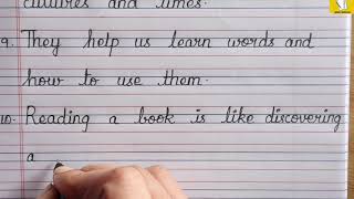 10 Lines on Books  How to improve Handwriting for Beginners  Four Line Note  English 331 [upl. by Ymerej]