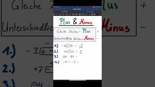 PLUS MINUS REGEL IM SCHNELLCHECK mathe tricks maths easy [upl. by Vergne]