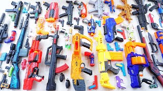 Collecting Tembak Tembakan 7 Sniper Rifles AK47 GUN 2 BARETA PISTOL 3 WATER BLASTER 5 M16 GUN NERF [upl. by Sirah]