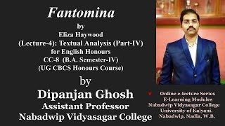 Fantomina ElizaHaywood Lecture 4 Textual Analysis by DipanjanGhosh EnglishHonours SemesterIV [upl. by Eceryt]