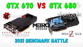 GTX 670 amp GTX 680 2GB Kepler Benchmark on 2021 [upl. by Inar]