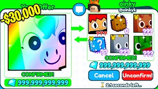 INSANE TRADES FOR 30000 RAINBOW PEGASUS in Pet Simulator X [upl. by Ellebana380]