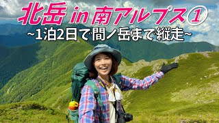 【北岳 3193m】南アルプスを１泊２日で縦走！稜線歩きって最高♪ [upl. by Hotze]