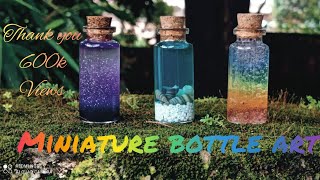 3 Miniature bottle artsMini bottle craftsOur first video [upl. by Akirdna]