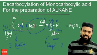 Preparation of Alkane by Decarboxylation of Monocarboxylic acid CH3COONa  Class12 Chemistry [upl. by Burgess1]