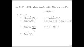 241 From Linear Transformations to Matrices [upl. by Drahcir]