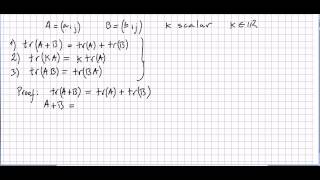 Linear Algebra 69 Matrix Trace [upl. by Sachi653]